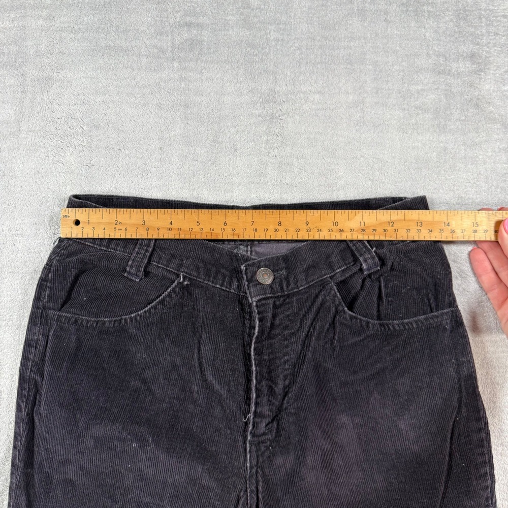 Levis Pants Women 28x34 Black 517 Corduroy Flare Bootcut Vintage 70s Western - Picture 12 of 13